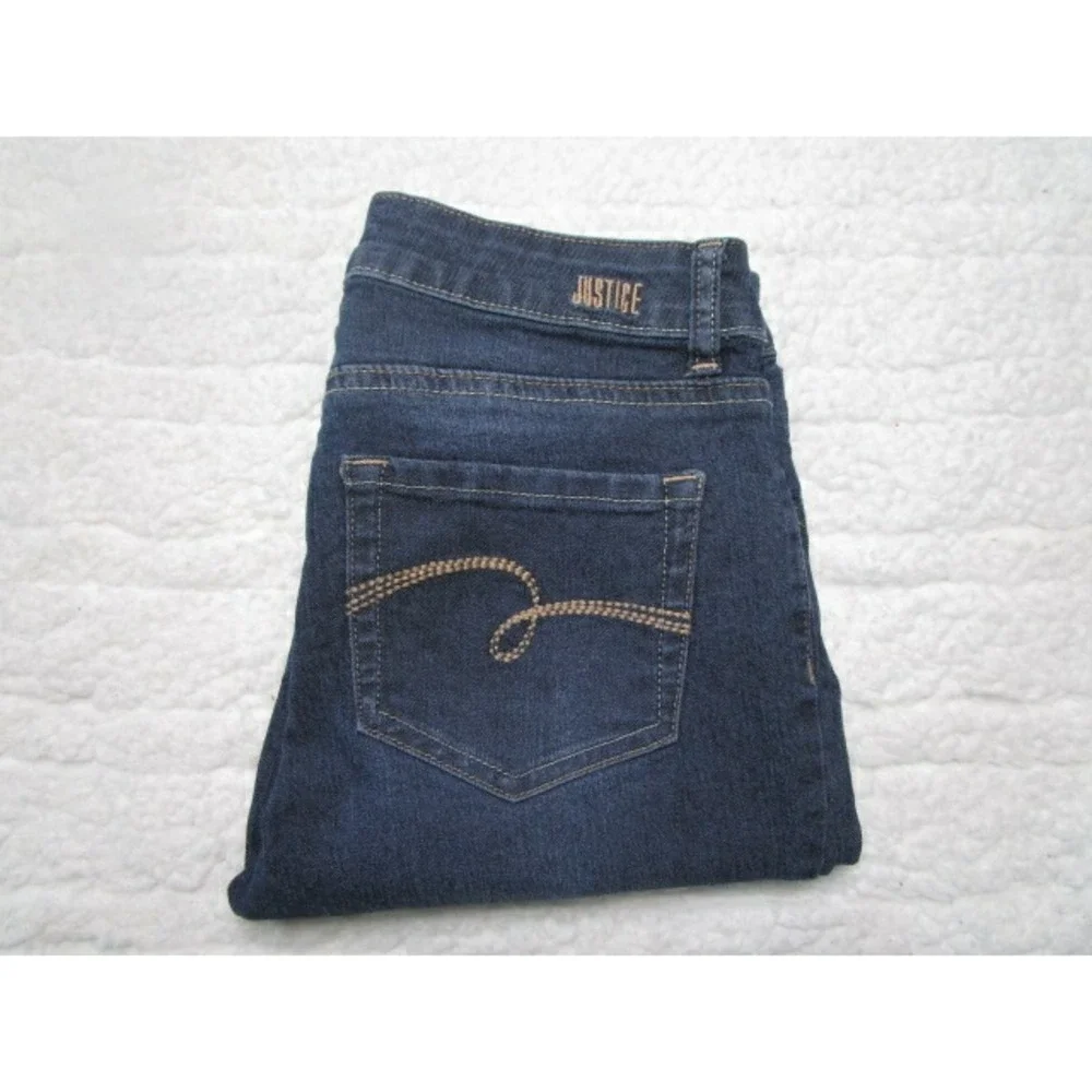 Justice Mid Rise Skinny Jeans Size 14 Girls Jeans Dark Wash Low Rise 25X27